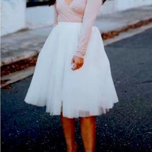 White A-Line Tulle Skirt